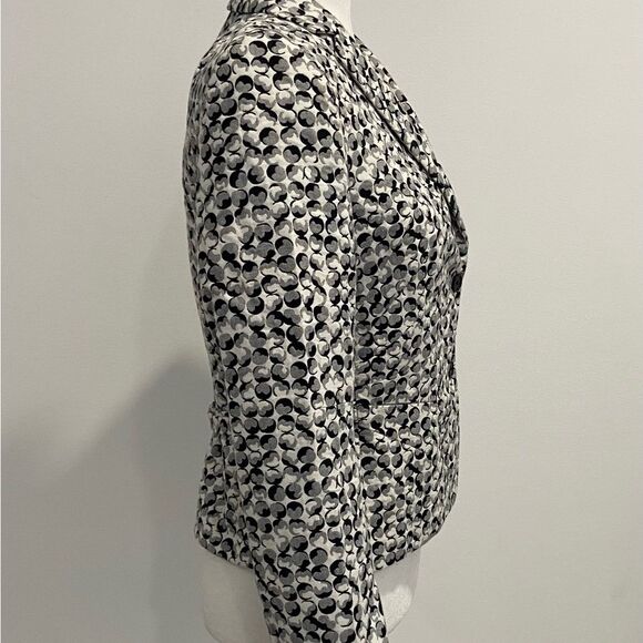 Akris Punto Black and White Abstract Print Lined Blazer Size 6 - Picture 7 of 16